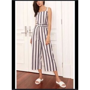The Fifth Label Gray and White Striped Jumpsuit Size S